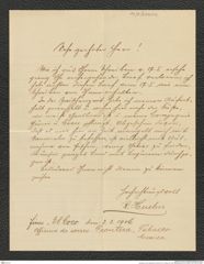 Nachlass Franz Steindachner, Brief von R. Hueber an Franz Steindachner (03.03.1906), Inv.Nr. 244.02, Seite 1